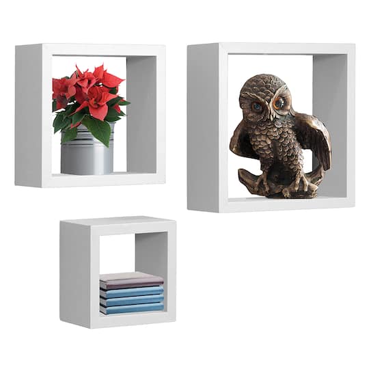 Sorbus Floating Square Shelf Set